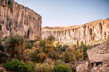 Ihlara Valley, Cappadocia, Turkey, with ancient rock temples and biblical frescoes
