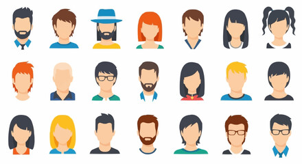 Diverse Collection of Anonymous User Avatars Representing People.