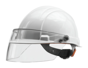 Industrial safety helmets for clear view at construction sites isolated on transparent background