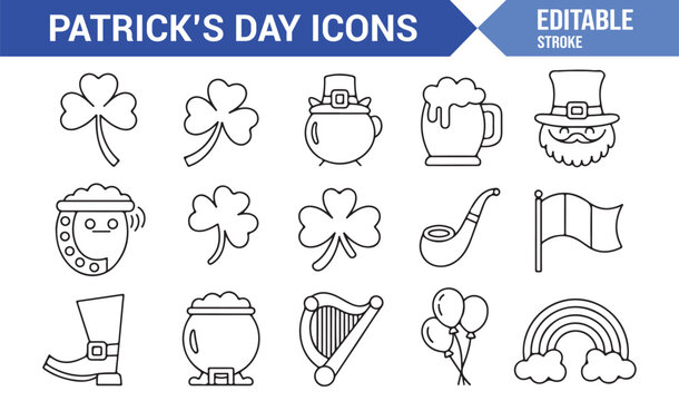 Minimal St. Patrick’s Day Symbols – Holiday Decoration Vector Design