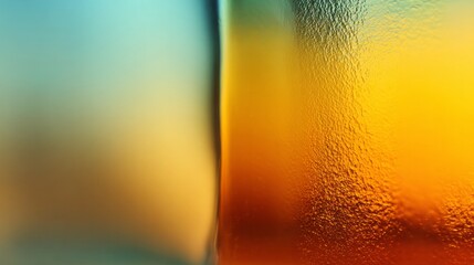 Textured surface displays warm golden and cool cyan color gradients meeting at a central line