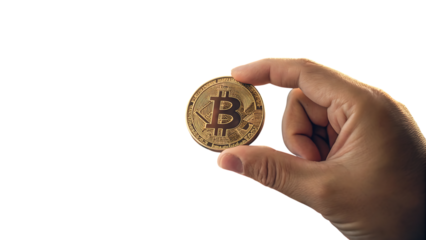 Bitcoin in Hand Cryptocurrency Blockchain Technology Digital Asset Investment Concept