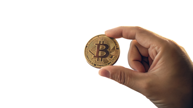 Bitcoin in Hand Cryptocurrency Blockchain Technology Digital Asset Investment Concept - Powered by Adobe