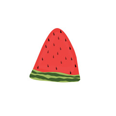 Watermelon illustration. Watermelon slice illustration. Flat design of red watermelon. Fruit illustration. Fresh fruit illustration
