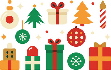 Festive christmas collection vector illustration scalable eps icon for holiday celebrations