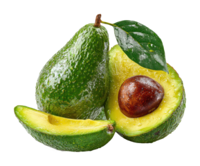 Slicing fresh avocado kitchen counter food isolated on transparent background