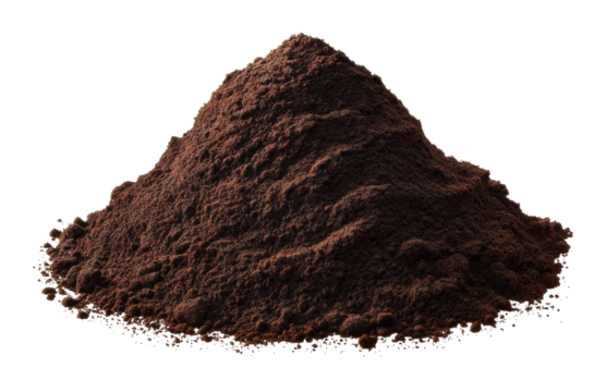 Coffee grounds preparation kitchen food isolated on transparent background