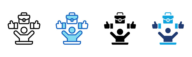 Employee Satisfaction icon Multi Style Vector Illustration