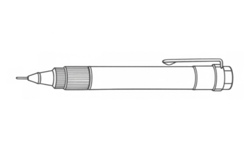 Mechanical pencil illustration for architecture, engineering, and creative projects, with a transparent background