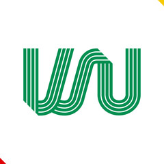 Parallel line monogram initial logo, combination of letter W and U. Idea and inspiration for branding, company and corporation name abbreviation. personal and commercial purpose.
