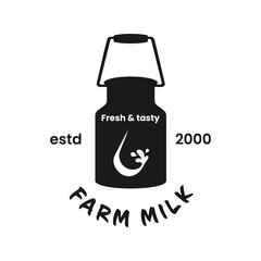 This logo showcases farm milk, emphasizing freshness and taste. The design supports environmental conservation, encouraging sustainable farming practices for quality dairy products.