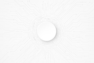 Abstract circuit board background with central circular element, data transfer, technology, network
