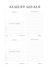 Monthly Goals Planner Template | Elegant Minimalist Productivity Planner - Monthly Goals Planner Template  (3)