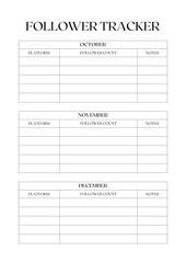 Follower Tracker Planner Template | Elegant Minimalist Social Media Planner - 4