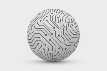 Circuit board sphere abstract technology, digital, global, data