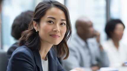Obraz premium グローバルな会社の会議