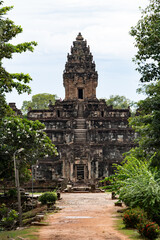 Bakong temple pyramid ancient architecture in cambodia