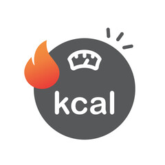 Kcal symbol, logo for fat burning design, food product. Symbol with measuring, icon