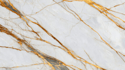 White marble surface with elegant gold and gray veining creating a luxurious and modern natural stone texture for interior design backgrounds