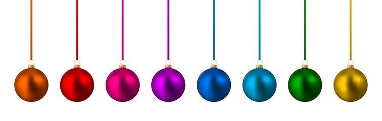 Color christmas balls with shadow	