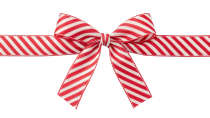 Elegant red and white striped ribbon gift wrapping decoration for celebrations, parties, holidays, and special events with stylish, festive appeal