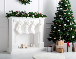 christmas decoration white room background