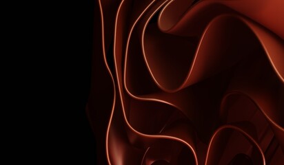 Abstract background, waves, fabric stripes, 3D illustration