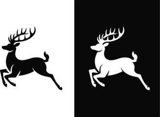 Obraz premium Deer silhouette vector illustration reindeer graphic design art