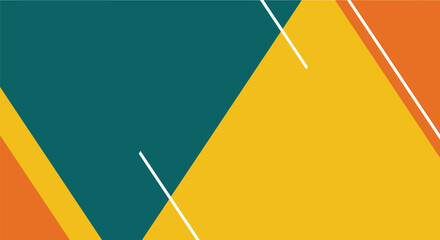 Diagonal Abstract Background Banner in Teal, Gold, and Orange. Modern geometric design template.