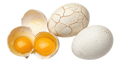 Fresh chicken eggs isolated on transparent background