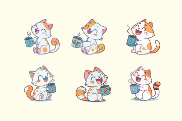 A cozy cat enjoying a warm cup of coffee &mdash; the perfect blend of comfort, calm, and cuteness.