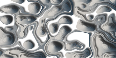 Abstract design with blue and white abstract papercut and multi-layer cutout geometric pattern on vector Topographic canyon geometric map relief texture with curved layers beautiful design.	