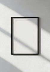 Scandinavian Interior Design with Blank Black Poster Frame