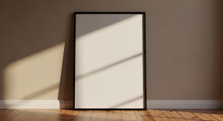 Minimalist Home Interior with Frame and Natural Morning Light