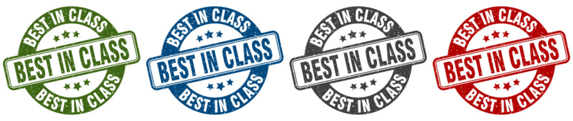 best in class stamp. best in class round stamp set isolated on white background