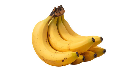 Bunch of ripe yellow bananas close up isolated on black background