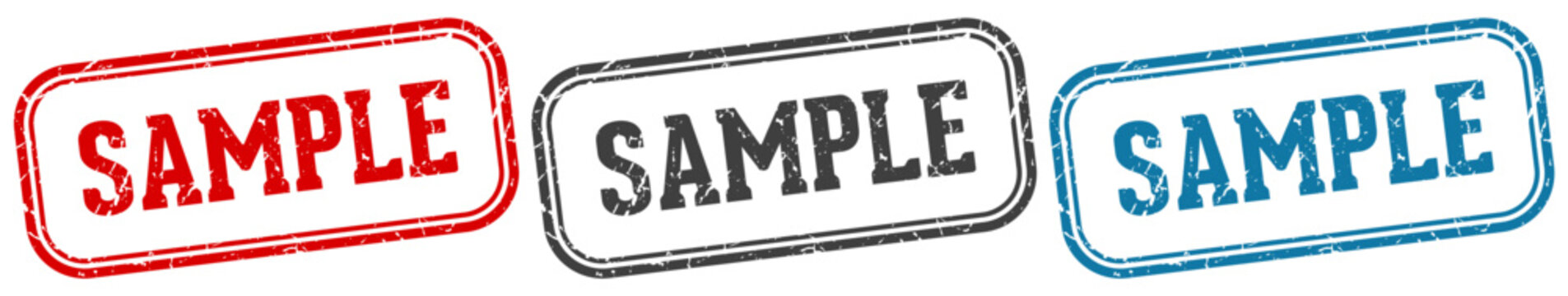 sample stamp. sample rectangular stamp set isolated on white background