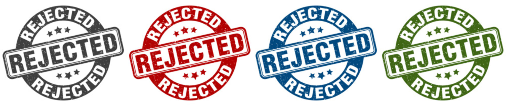 rejected stamp. rejected round stamp set isolated on white background