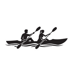 Adventure and Recreation Paddling Couple Logo Design