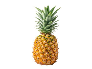 Fototapeta premium Fresh whole pineapple tropical fruit isolated against black background studio shot