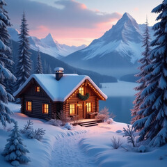 house in the snow