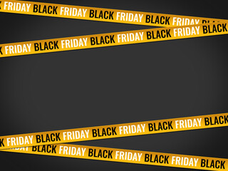 Black Friday yellow tape banner background. Set of Black Friday sale backgrounds.