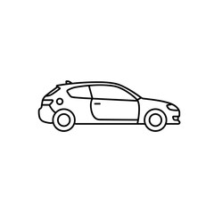 Fototapeta premium Minimalist car line art depicting side view of hatchback vehicle