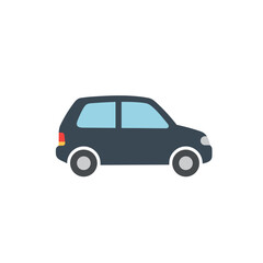 Obraz premium Compact car in flat design style on white background