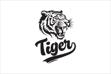 Fierce Tiger Head Mascot Logo – Bold Sports Team and T-Shirt Vector Design
