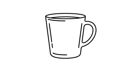 Simple black and white cup sketch perfect for minimalist designs