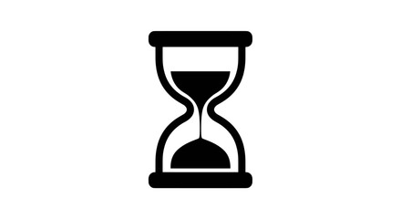 Classic hourglass icon in minimalist design for time management concepts