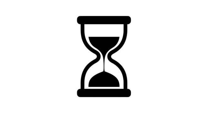 Classic hourglass icon in minimalist design for time management concepts