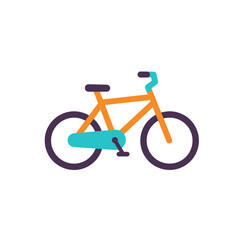 Fototapeta premium Colorful flat style bicycle icon on white background