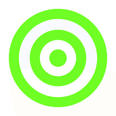Lime green bullseye target icon in minimal style on a transparent background. Perfect for business goals, focus concepts, dart games, or branding visuals.